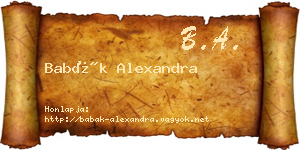 Babák Alexandra névjegykártya