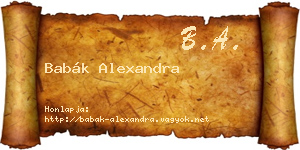 Babák Alexandra névjegykártya