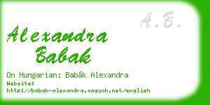 alexandra babak business card